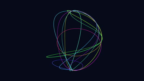 Esfera-Geométrica-Futurista-Con-Líneas-De-Neón-En-Degradado-Negro