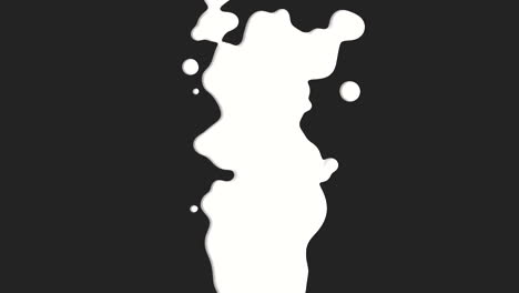Abstrakte-Fließende-Weiße-Flüssigkeit-Und-Spritzerflecken-Auf-Schwarzem-Farbverlauf