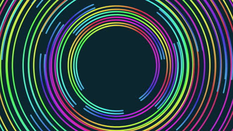 Abstract-rainbow-rings-geometric-illustration-in-dark-space