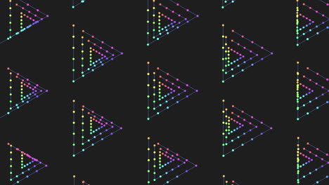 Patrón-De-Triángulos-Digitales-Sin-Fisuras-Con-Puntos-De-Neón-En-Degradado-Negro