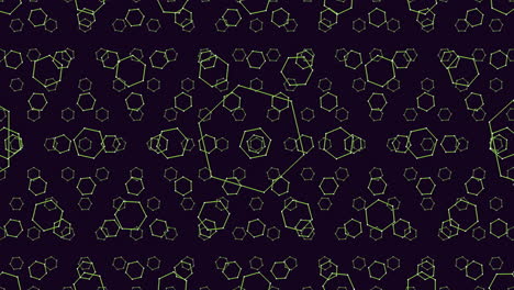 Neon-Nahtloses-Geometrisches-Sechseckmuster-Auf-Dunklem-Farbverlauf