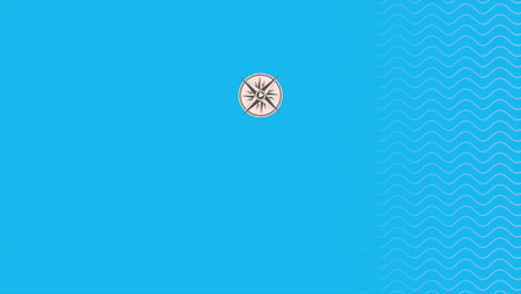 Blaues-Wellenmuster-Mit-Kompass