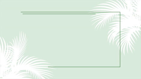Tropical-summer-palms-and-frame-on-green-gradient