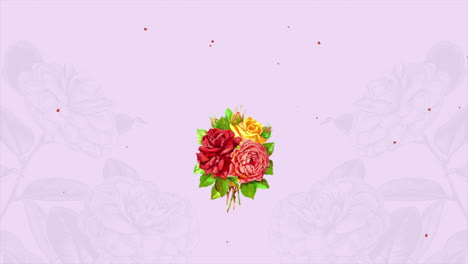 Rosas-Rojas-Vintage-Y-Flores-En-Degradado-Púrpura