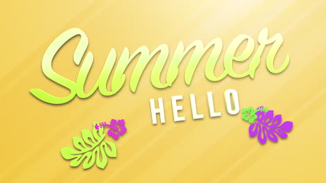 Summer-Hello-with-flowers-on-yellow-gradient-texture