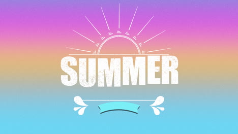 Sommerzeit-Mit-Sonnenstrahlen-Und-Band-Auf-Grunge-Textur