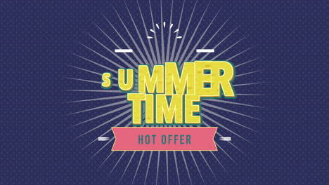 Sommerzeit-Und-Heißes-Angebot-Mit-Sonnenstrahlen-Und-Band