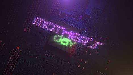 Mothers-Day-with-computer-scheme-and-neon-light