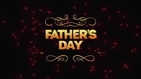 Fathers-Day-in-gold-frame-with-flying-glitters-on-dark-space