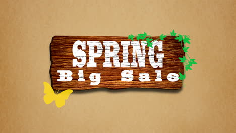 Spring-Big-Sale-with-butterfly-on-wood-texture
