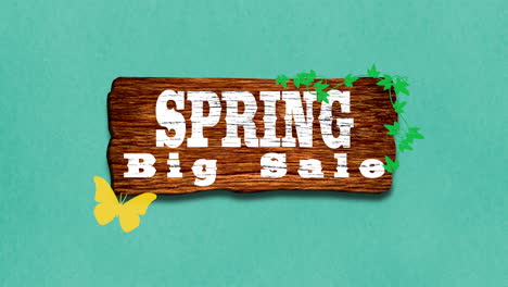 Spring-Big-Sale-with-butterfly-on-wood-texture