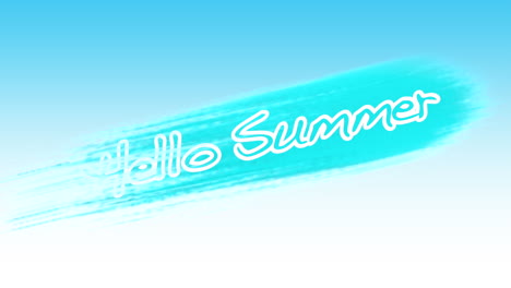 Hallo-Sommer-Mit-Blauen-Pinseln-Auf-Weißem-Farbverlauf