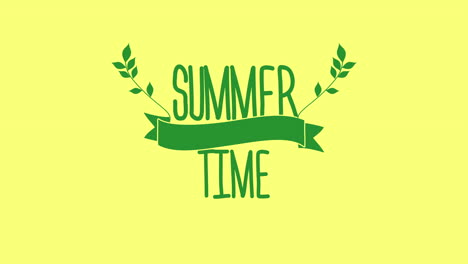 Summer-Time-with-green-leaves-on-yellow-gradient