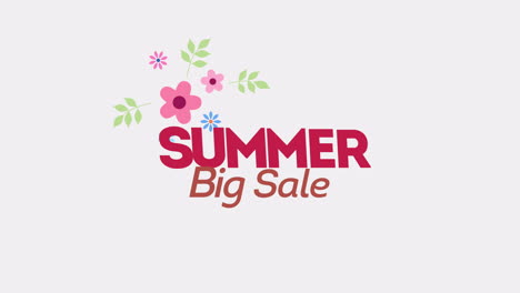 Summer-Big-Sale-with-colorful-cartoon-flowers-on-white-gradient