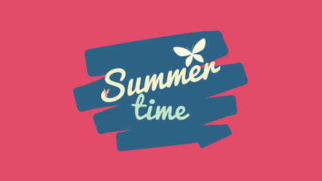 Summer-Time-with-blue-brushes-on-red-gradient