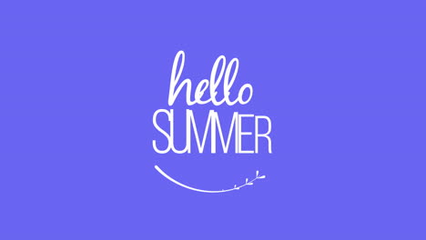 Hallo-Sommer-Mit-Weißen-Blättern-Auf-Blauem-Farbverlauf