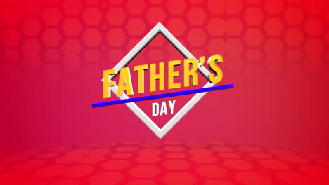 Modern-Fathers-Day-with-hexagons-pattern-on-red-gradient