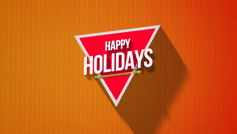 Modern-Happy-Holidays-with-lines-and-triangle-on-red-gradient-geometric-pattern