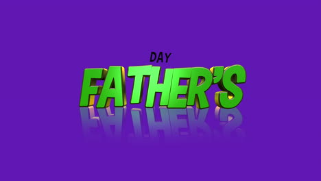 Texto-Del-Día-Del-Padre-Verde-De-Dibujos-Animados-En-Degradado-Púrpura
