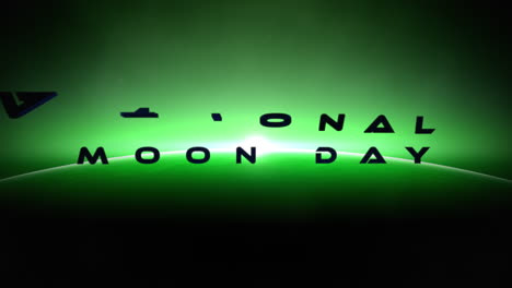 Día-Nacional-De-La-Luna-Con-Un-Gran-Planeta-Y-Un-Destello-Verde-De-Estrellas-En-La-Galaxia-Oscura