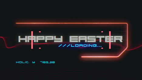 Happy-Easter-on-digital-screen-with-HUD-elements-in-galaxy