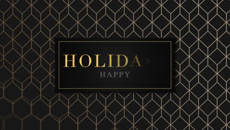 Happy-Holidays-with-gold-cubes-pattern-on-black-gradient
