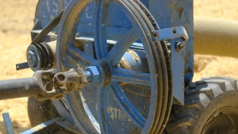 Spinning-wheel-attached-to-tractor