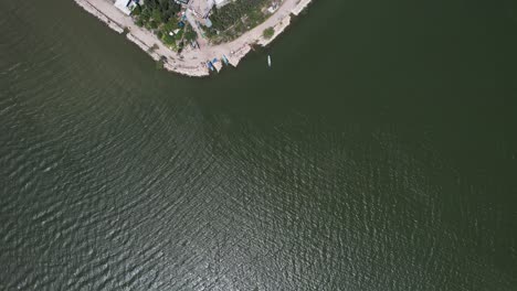 Drone-View-Village-On-Lake