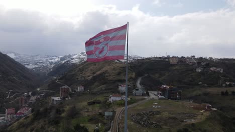 Bandera-De-Fútbol-De-La-Vista-Aérea-Del-Pico