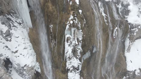 Wasserfall-Mit-Nassem-Schnee