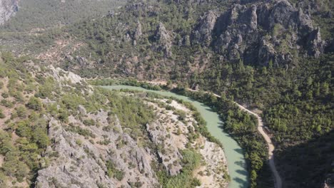 Fluss-Im-Tal-Drohnenansicht