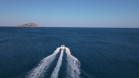 Speedboat-at-Sea-Aerial-View