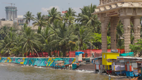Nahaufnahme-Der-Ashok-Stambh-Statue-Am-Dadar-Strand-In-Mumbai,-Indien