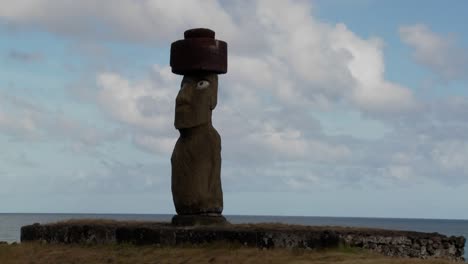 A-time-lapse-of-clouds-moving-behind-an-Pascua-Island-statue