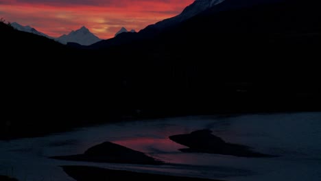A-beautiful-deep-sunset-behind-mountains-in-far-Southern-Argentina-Torres-Del-Paine-Patagonia-1