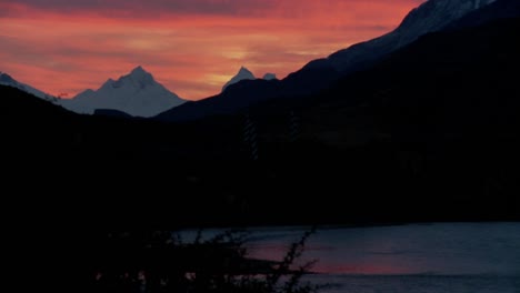 A-beautiful-deep-sunset-behind-mountains-in-far-Southern-Argentina-Torres-Del-Paine-Patagonia-2