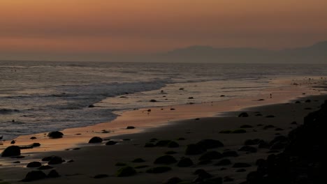 A-beautiful-sunset-behind-the-California-coastline-near-Santa-Barbara