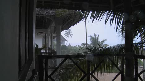 Rain-pours-down-on-a-tropical-beach-resort