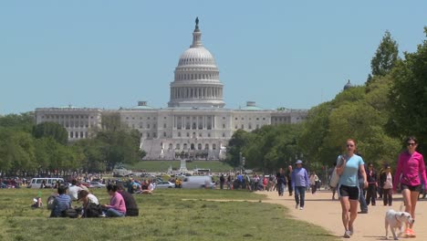 Sommer-In-Washington-DC-Bringt-Touristen-In-Der-Nähe-Der-Capitol-Dome-1
