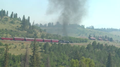 A-steam-train--travels-through-Colorado-countryside