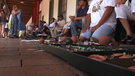 Native-Americans-sell-their-crafts-and-wares-to-tourists-on-the-streets-of-Santa-Fe-New-Mexico-3