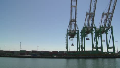 POV-from-boat-of-cranes-and-port-at-Long-Beach-harbor