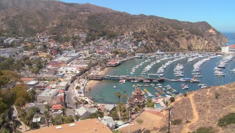 High-angle-overview-of-the-town-of-Avalon-on-catalina-IslandC-1