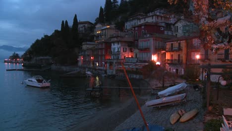 A-beautiful-small-Italian-village-on-the-shores-of-Lake-Como-at-night