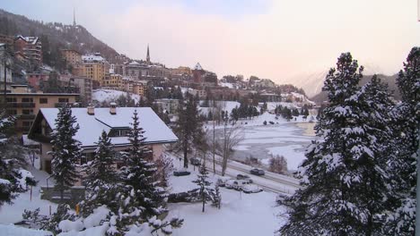 Establishing-shot-of-the-town-of-St-Moritz-Switzerland-in-winter-2