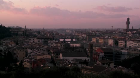 Time-lapse-dusk-clouds-moving-over-Florence-Italy