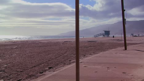 A-late-afternoon-scene-on-an-empty-beach-in-Los-Angeles