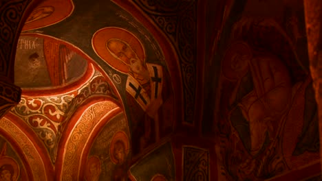 Low-angle-view-of-Christian-painted-ceilings-in-a-cave-near-Cappadocia-Turkey-2