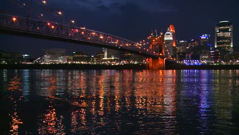 La-Luz-Se-Refleja-En-El-Río-Ohio-Con-La-Ciudad-De-Cincinnati-Ohio-Antecedentes-1