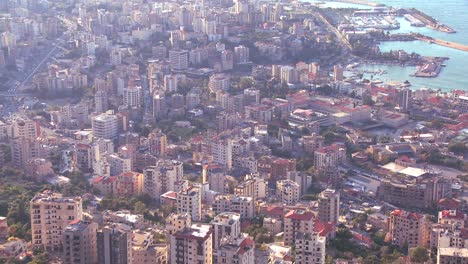 High-angle-view-of-the-urban-sprawl-of-Beirut-Lebanon